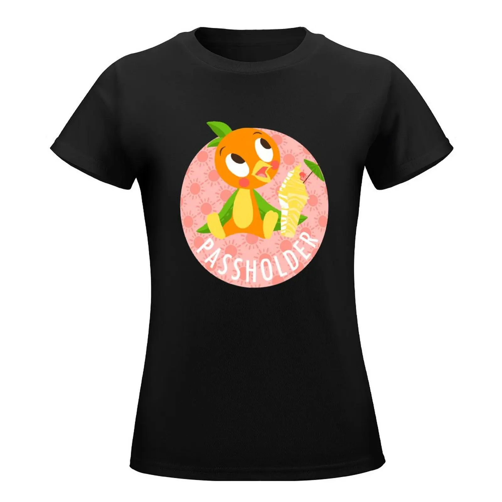 Orange Bird with Dole whip T-Shirt animal print shirt for girls vintage clothes shirts graphic tees cotton t shirts Women