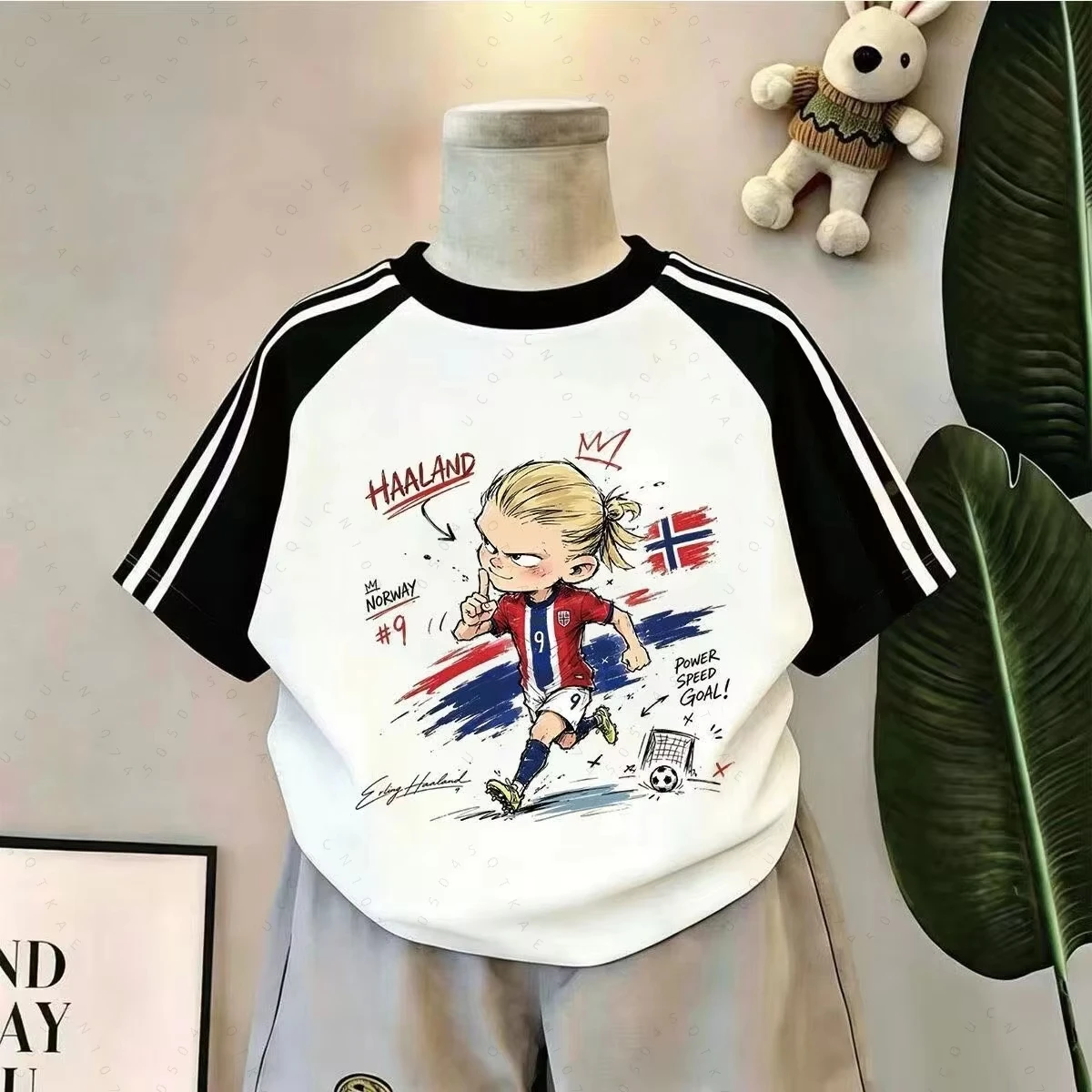 2026 Kinder- und Erwachsenen-T-Shirt mit Cartoon-Fußballspieler-Aufdruck CR7 Messi Neymar Yamal Haaland Kurzarm Fußball-Fans Eltern-Kind-Oberteil – Detail 6