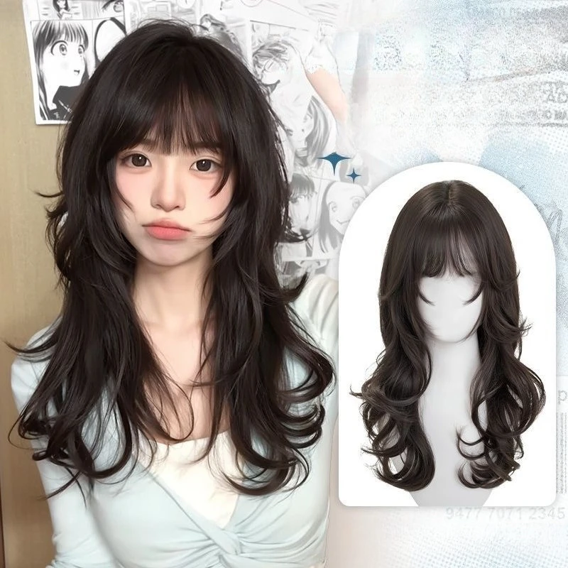 

Синтетический парик для женщин, парик в японском стиле Sweet Lolita, длинные многослойные кудрявые волосы, парик в стиле аниме с эффектом желеобразной прически.