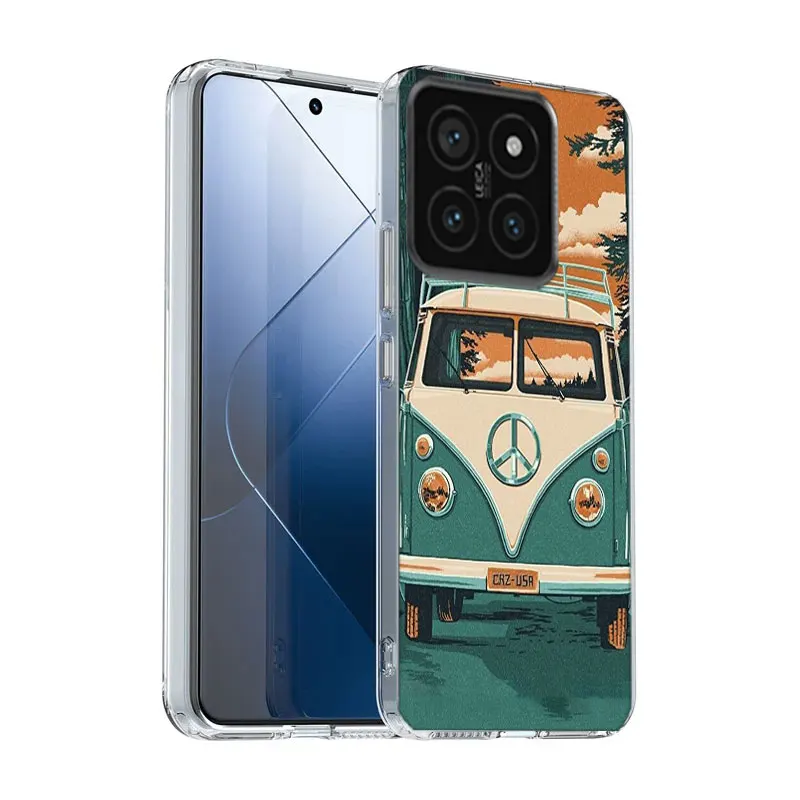 Hippie Peace Bus and Sunflower Clear Phone Case For Xiaomi Mi 13 12 12T 11 11T 10 10T Pro 11i 9 9T 8 Lite CC9E A3 A2 TPU Pattern