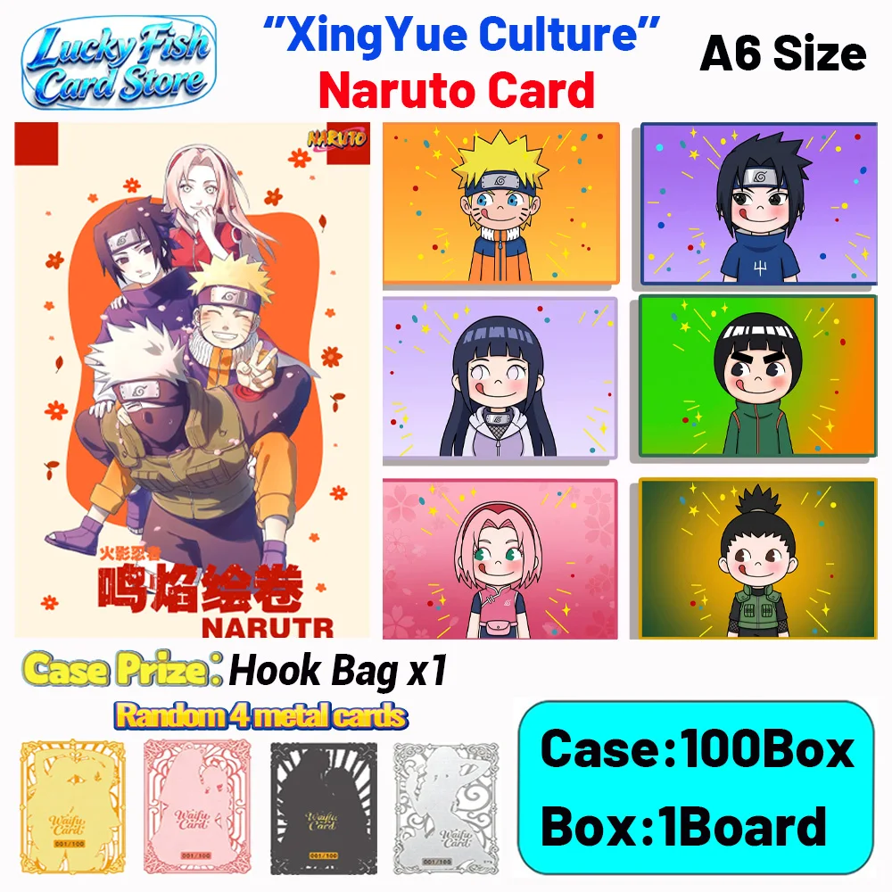 Wholesale 2026 New XingYue Creative Studio Naruto Waifu Card A6 Size Boards Color Paper Anime Hobby Gifts