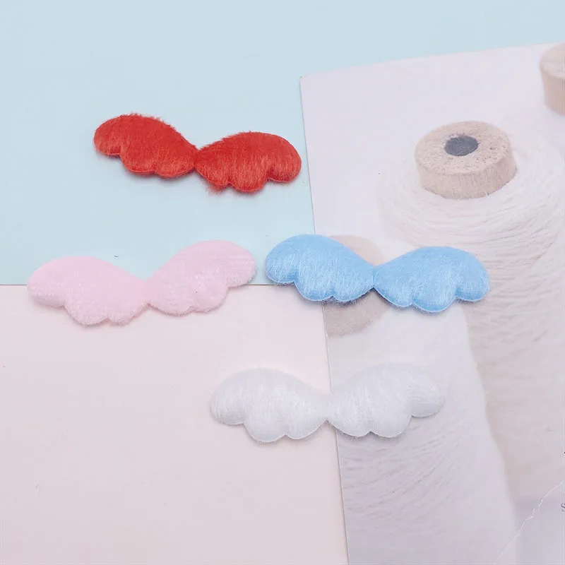 42Pcs 6x2CM Felt Angel Wing Padded Appliques For Children Hat Sewing DIY Headband Hair Clip Accessories Patches