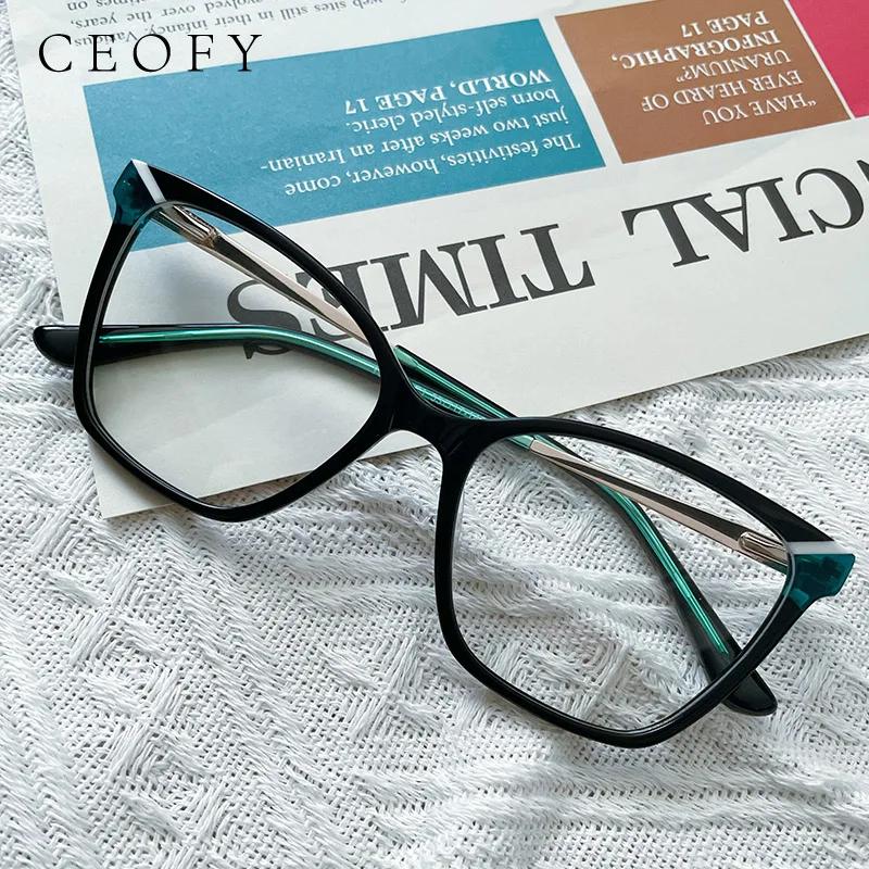 Ceofy Women Fashion Glasses Frame Optical Prescription Myopia Big Brand Designer Eyeglasses Frame for Women High Quality