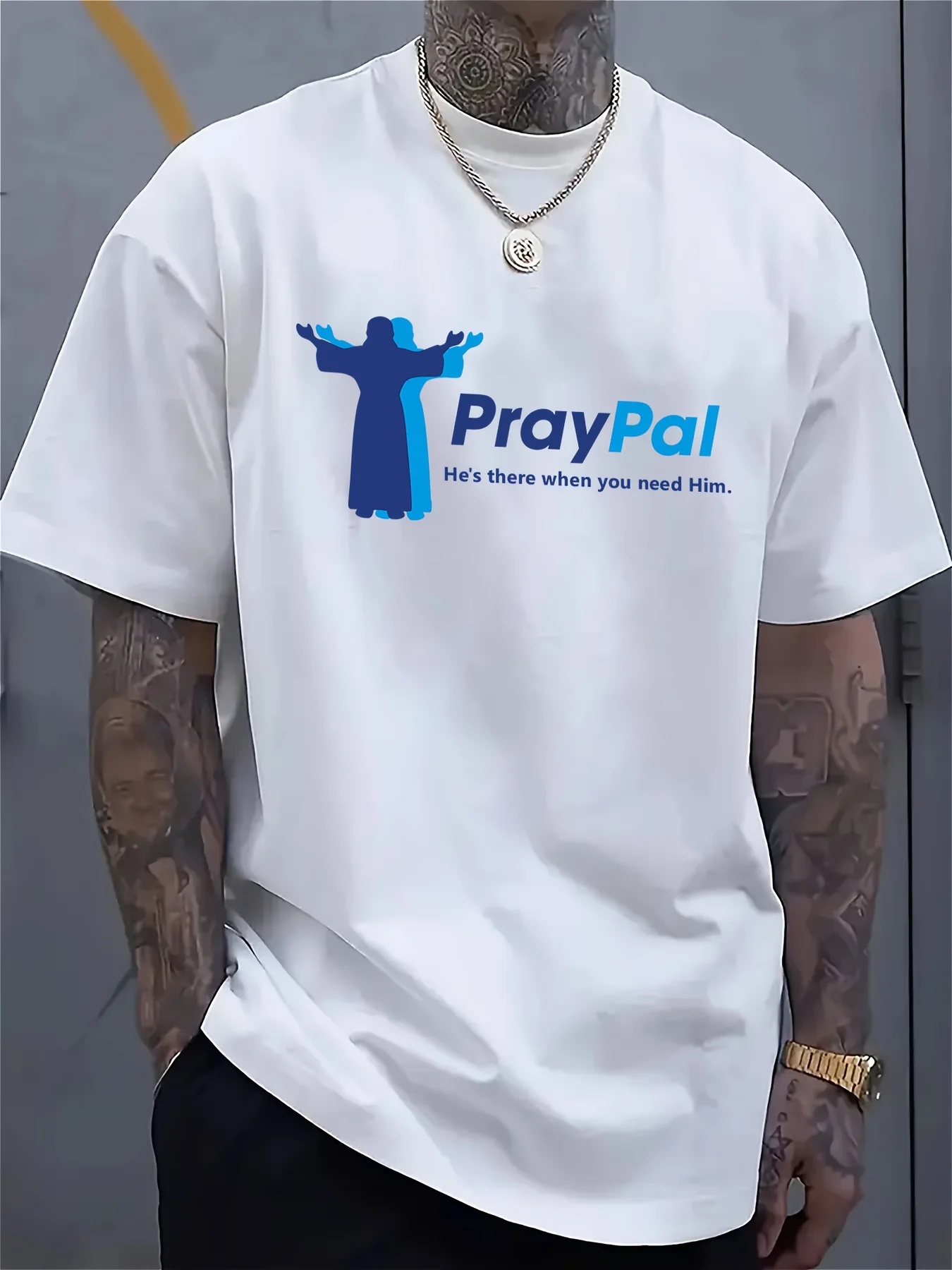 

PrayPal Иисус Забавная мужская футболка с коротким рукавом и графическим рисунком Модная футболка с круглым вырезом и коротким рукавом стандартной посадки