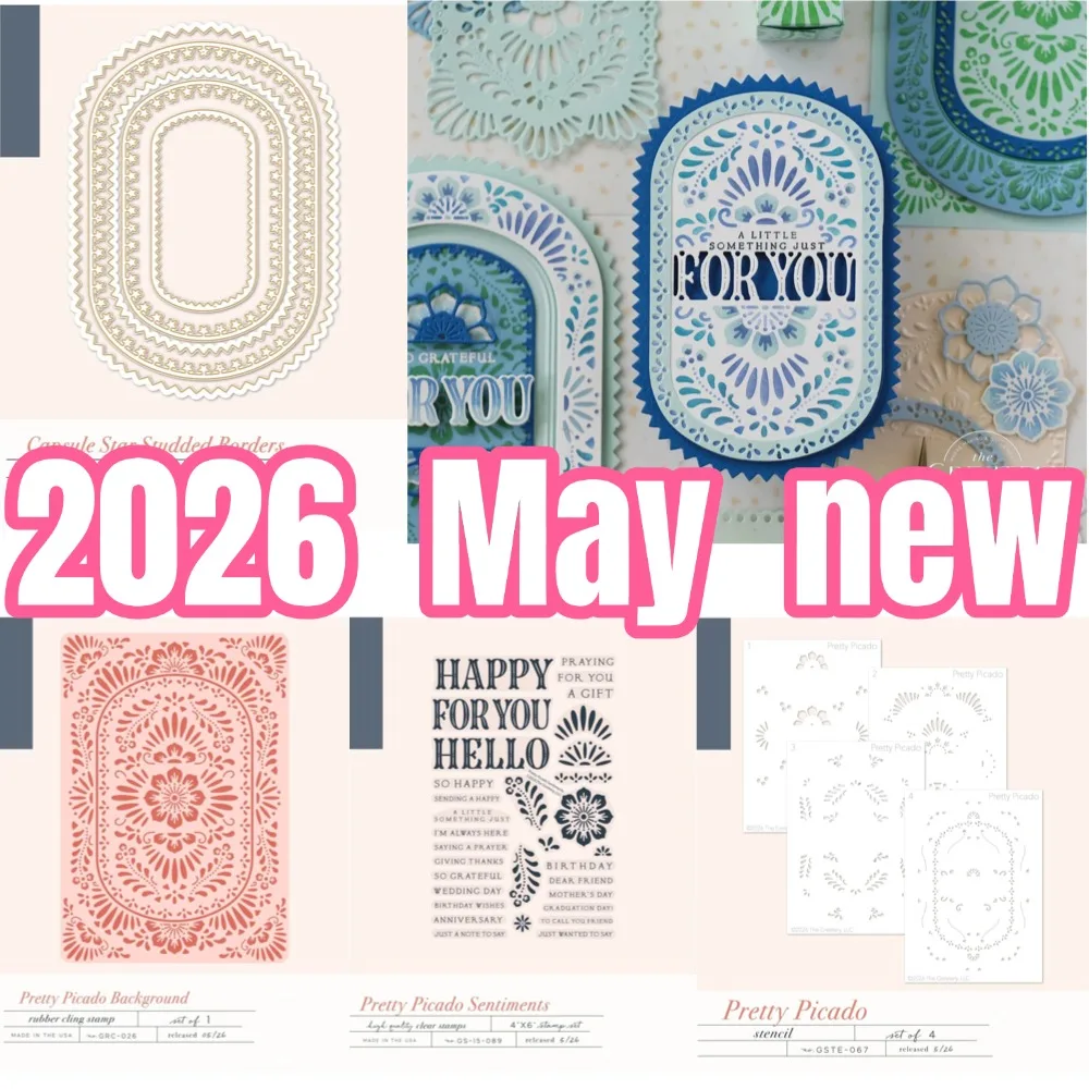 

Cutting Dies Stamps Stencil Hot foil Scrapbook Diary Decoration Stencil Embossing Template DIY Greeting Card Handmade 2026 new