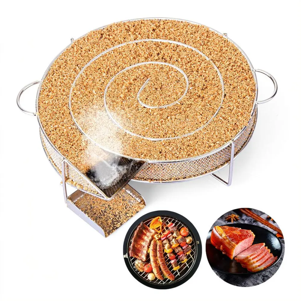 Barbecue Smoker Tray Stainless Steel Cold Smoke Generator For Outdoor Grill Wood Chip Infuser Portable Meat Smoking Equipment