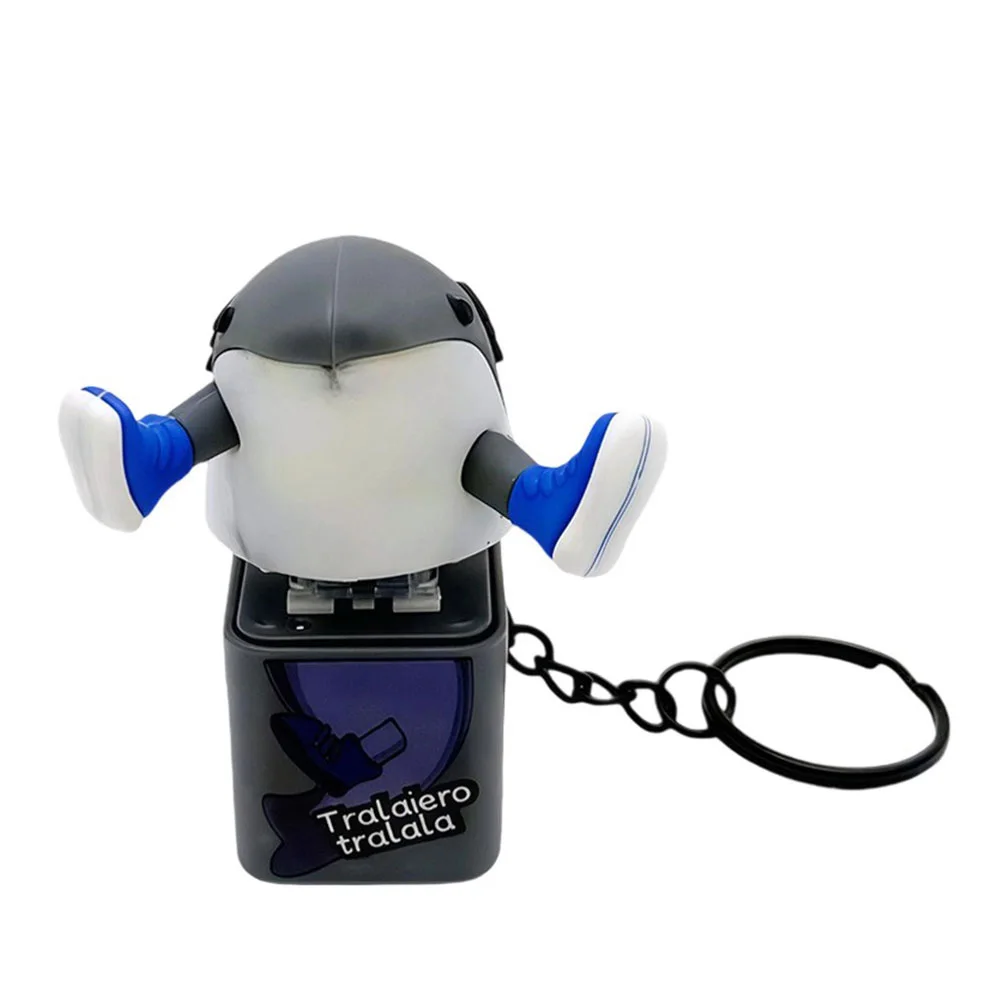 Press Sound Creative Decompression Keychain Luminous Pendant Tralalero Tralala Tungtungtung Wooden Stick Man Button Keychain