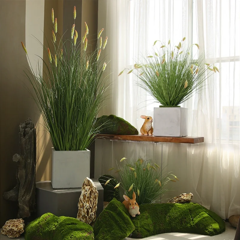 

85cm Artificial plants green grass Pampas green bonsai living room outdoor garden bedroom with Nordic home decoration