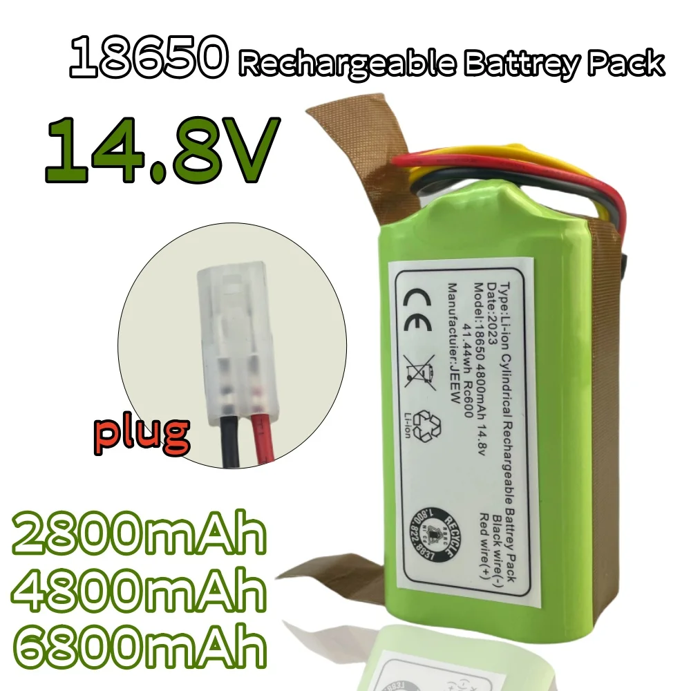 

4S1P 14.8V 2800/4800/6800mAh rechargeable lithium-ion battery pack, suitable for replacing batteries in sweeping robots