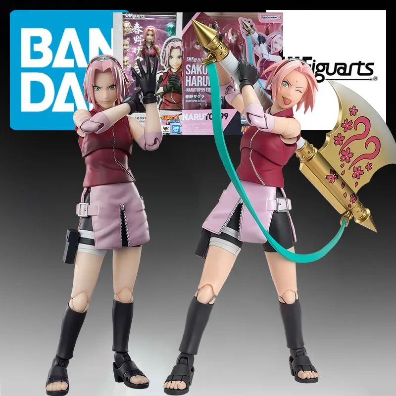 BANDAI S.H.Figuarts Sakura Haruno Indomitable Will NARUTOP99 Edition Anime Collectible Articulated Action Figures Display Models