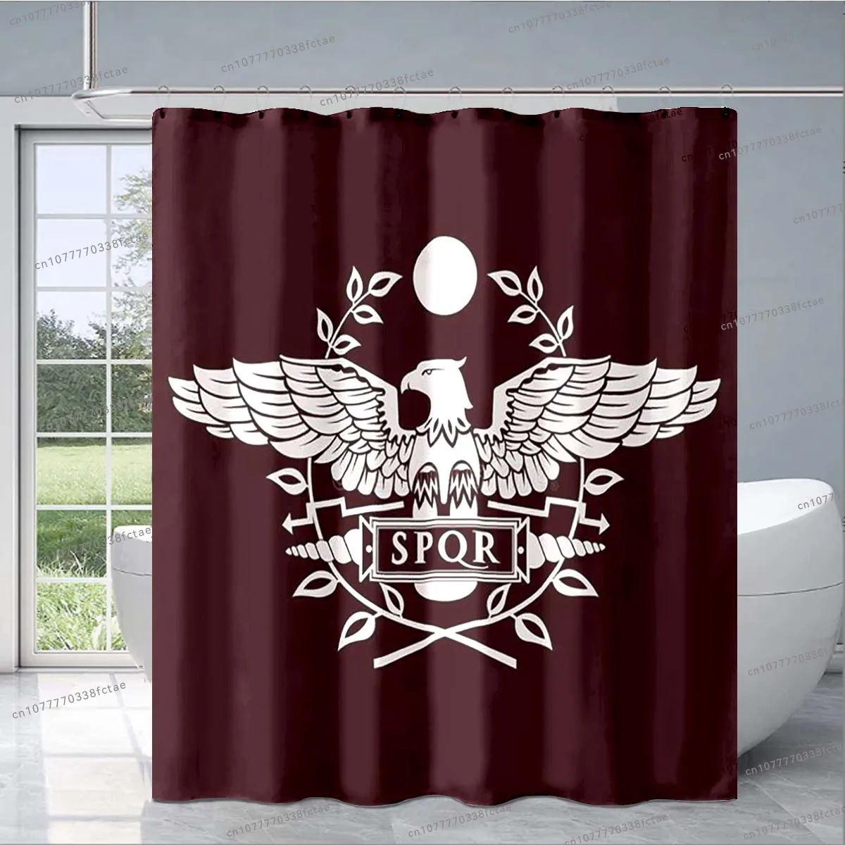 Roman SPQR Logo Shower Curtain Eagle Logo Red Shower Curtain Adult Kid Bathroom Fashion Decorative Shower Curtain Birthday Gift