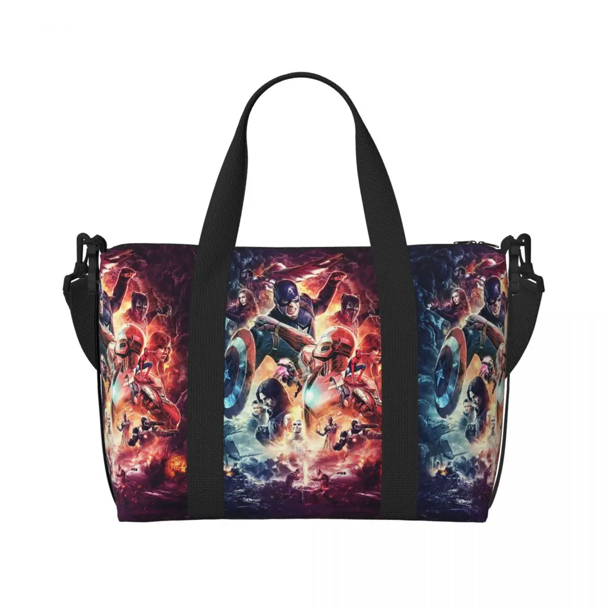 

Custom Hulk Tote Bag Women Large Capacity Captain America Earth Superhero Beach Gym Shoulder Travel Bag