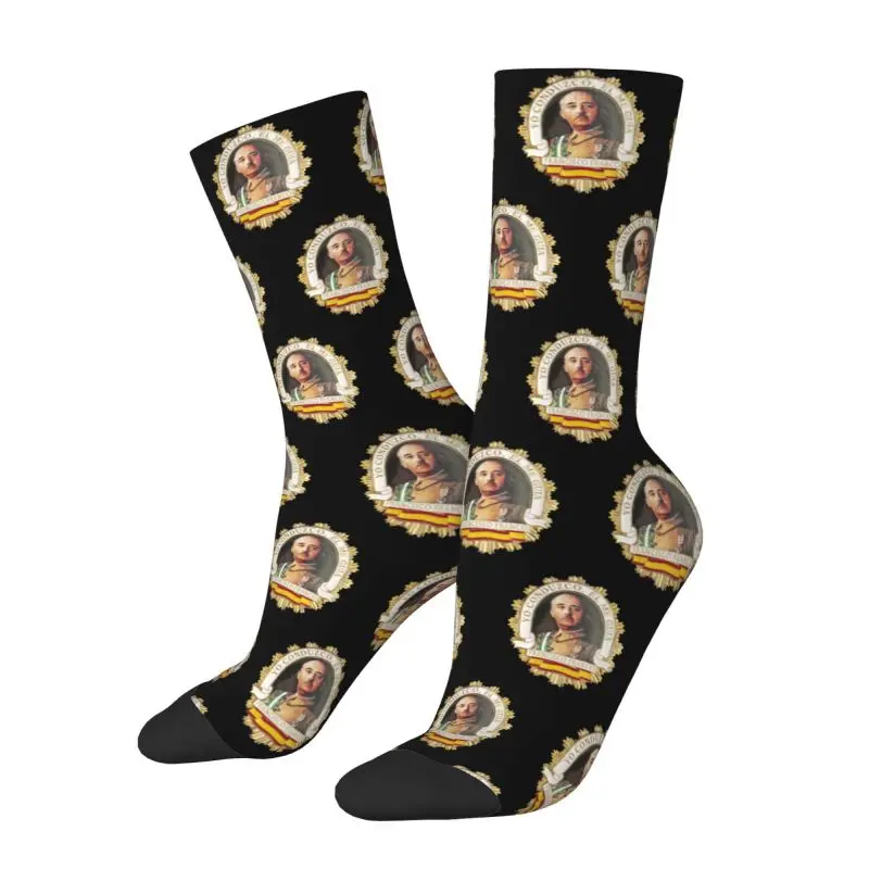 Spain Leader Lockedge Men's Crew Socks Unisex Funny 3D Printed Dress Socks