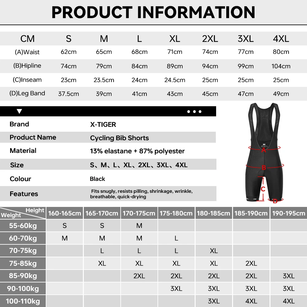 X-Tiger Herren-Radsport-Trägerhose mit Tasche, UPF 50+, neueste Generation, schnell trocknende Polyester-Trägerhose der Competitive Edition-Serie – Detail 4
