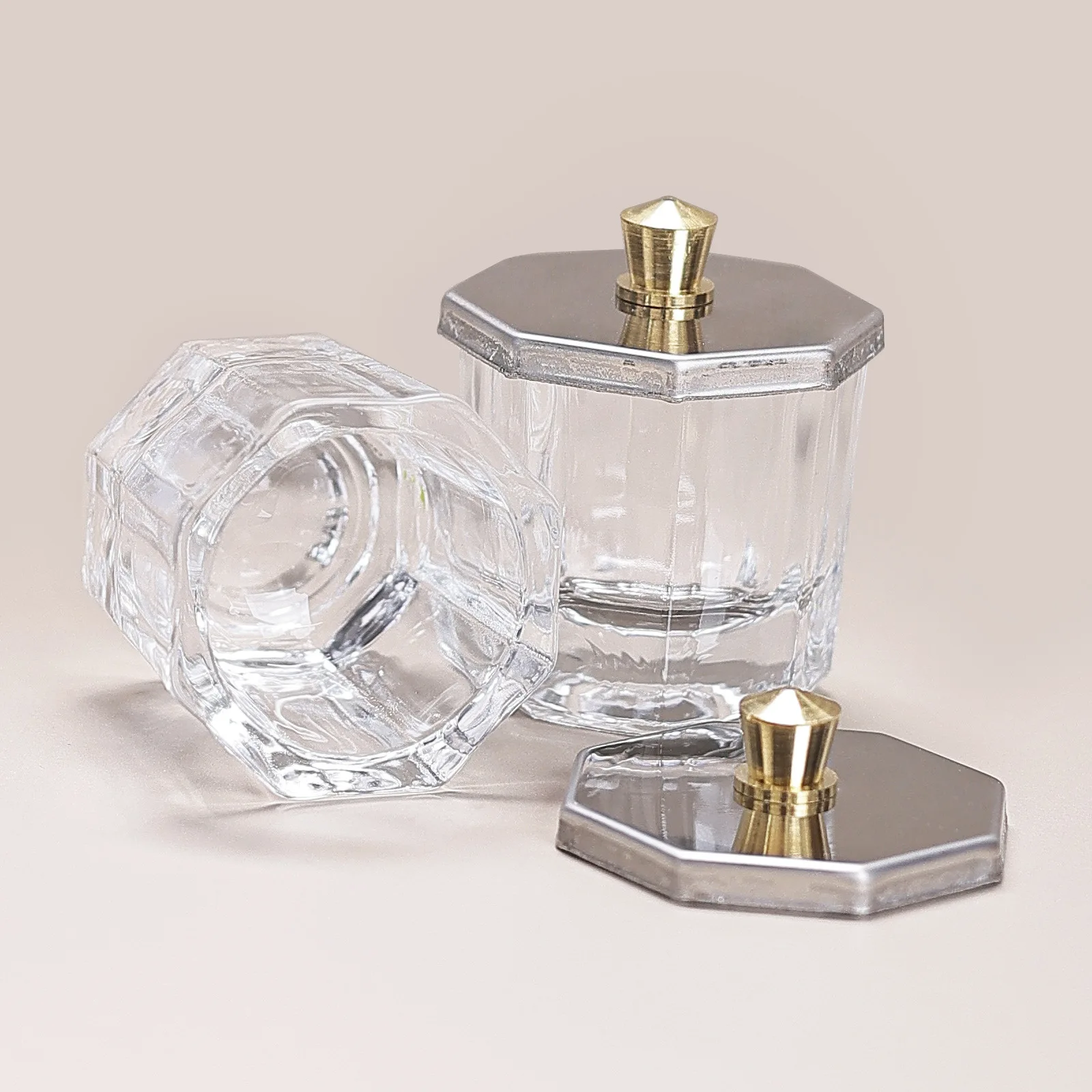 1pc Crystal Glass Cup for Acrylic Dish  Nail Cup Wash Brush Dental Mixing Bowl Nail Art Brush Cleaning Salon Manicure Tools