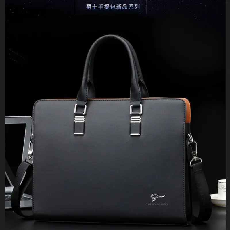 Men's High-end Crossbody Briefcase Large Capacity Single Shoulder Bag Men's Casual Business Handbag Leather Briefcases  Men Bags