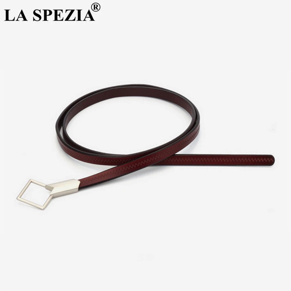 LA SPEZIA – ceinture fine en cuir de vachette véritable pour femme, avec nœud gris, à LA mode, solide, pour robe