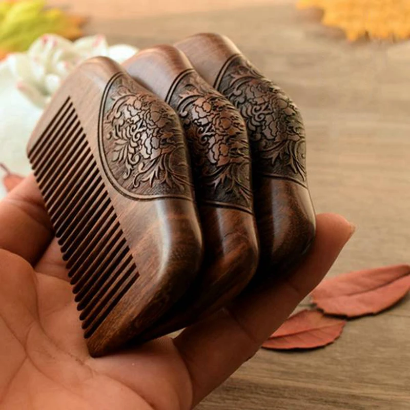 Pocket Comb Sandalwood Green Natural Super Narrow Dent Wood Combs Static Lice Beard Comb Hairstyle Sandalwood Comb