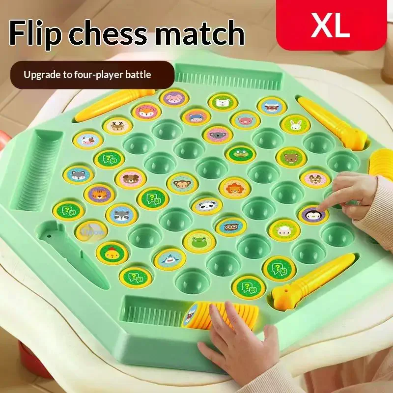 2-4 Player Flip Chess Memory Game Board Games Double Player Battle Puzzle Toy Kid Concentration