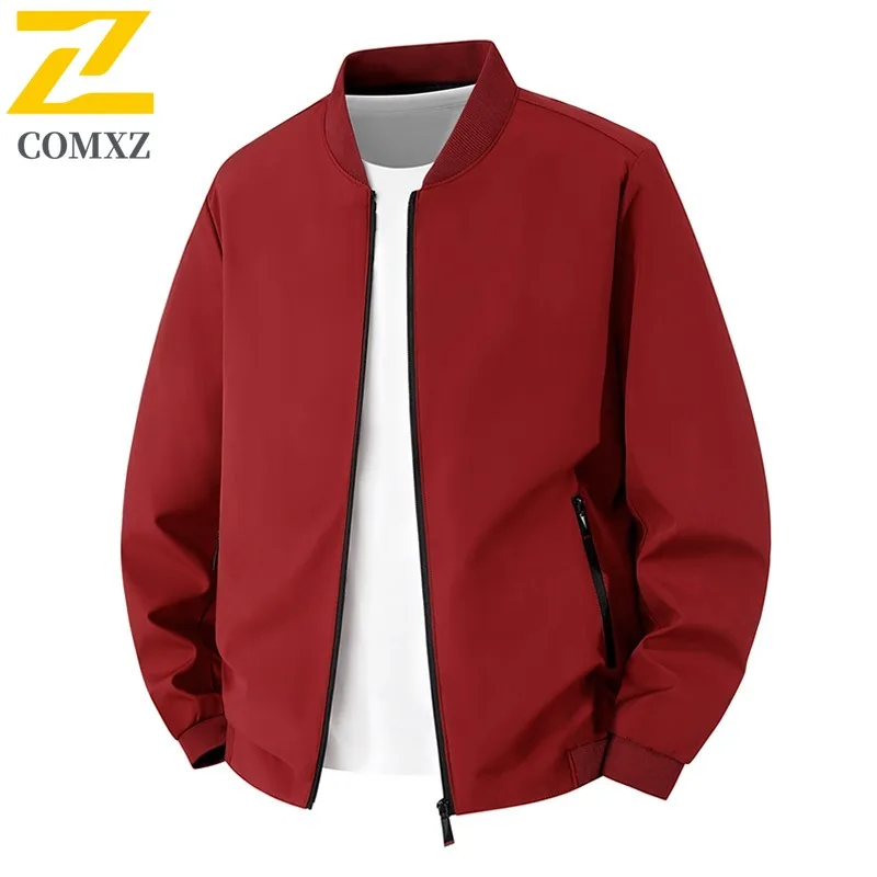 

COMXZ минималистичная мужская куртка с воротником-стойкой, легкая мотоциклетная куртка в американском стиле, прочная осенняя одежда премиум-класса для путешествий
