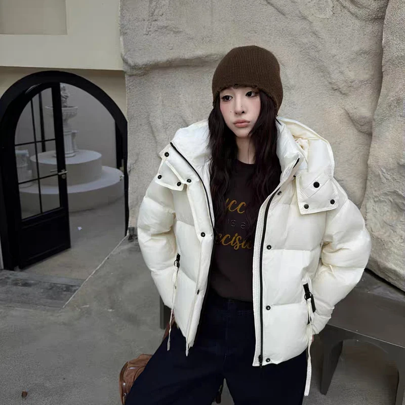 Overjas Witte Eendendons Vrouwen Warme Vrouwen Donsjack 2025 Winter Nieuwe Hoge Kwaliteit Capuchon Vrouwen Donsjack Mode Parker H767