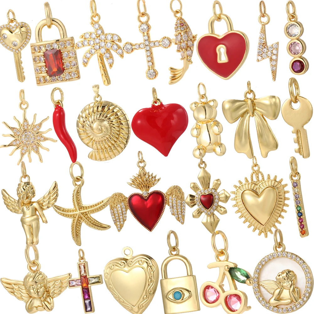 Śliczne zawieszki w kształcie serca na materiały do ​​wyrobu biżuterii Anioł Card Charm Łańcuszek ze stali nierdzewnej Diy Kobieta Kolczyki Naszyjnik Braclet Wisiorek