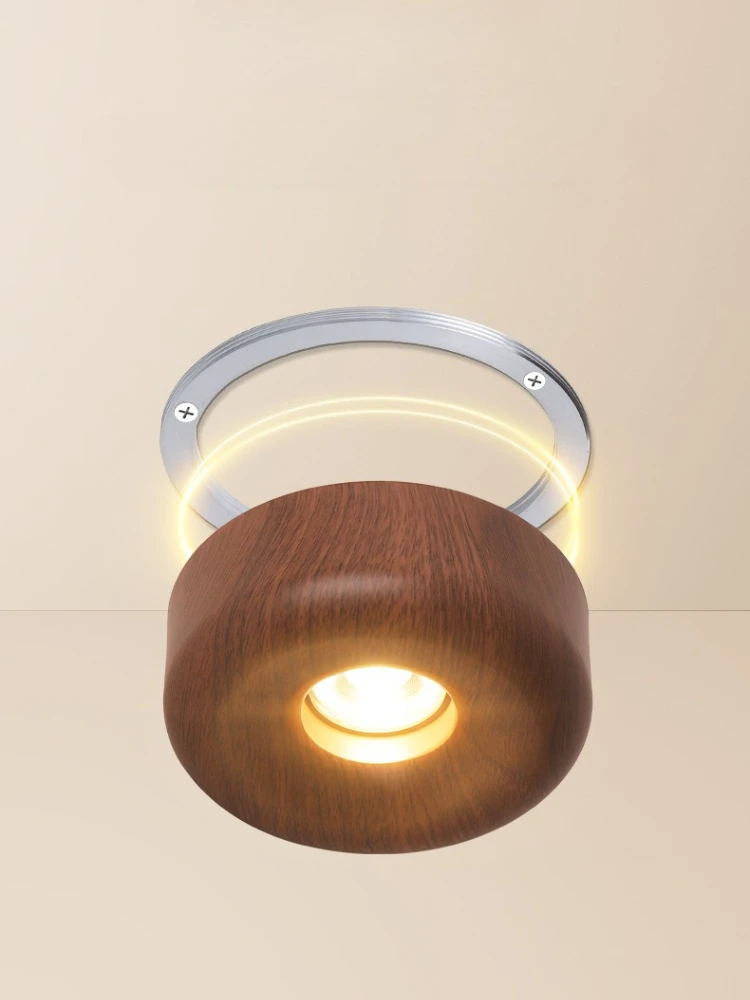 Walnut Wood Grain Full-spectrum Eye-protection Spotlight Living Room Hallway Balcony Ceiling Lights Without A Main Light