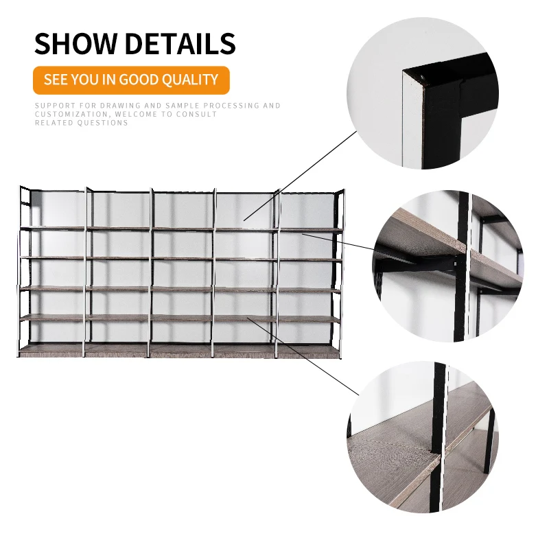 Supplier Grocery Store Wooden Shelves Sale custom.Supermarket Multi-Layer Rack Stainless Steel Gondola Display Rack