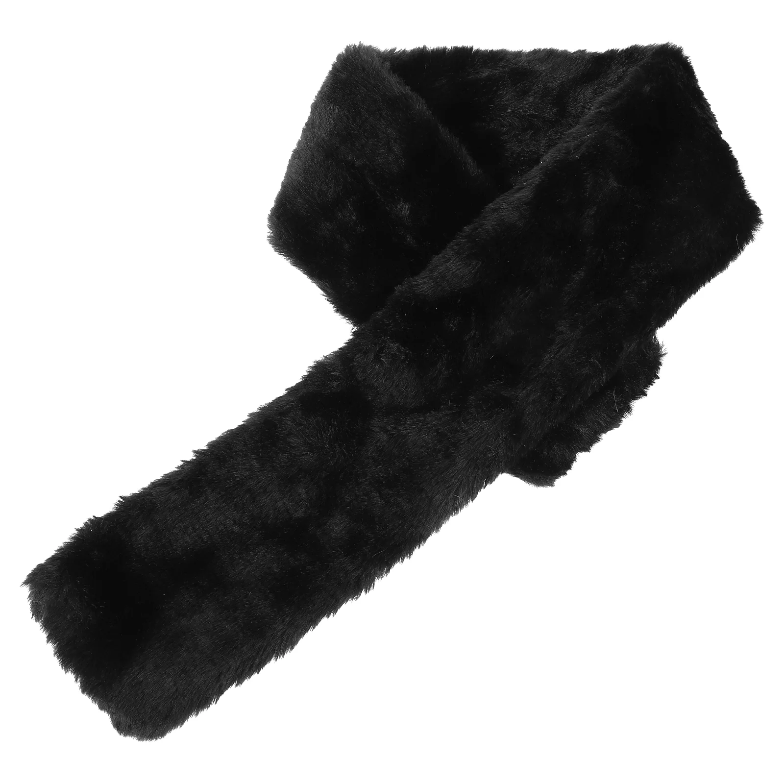 

Winter Imitation Fur Versatile Seto Scarf Solid Color Plush Small Neck Cover (black) Scarves Warm Women Collar for Girl Miss