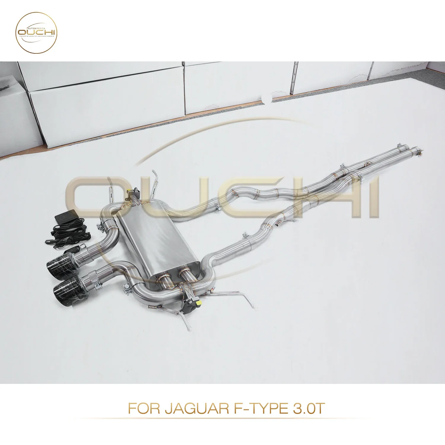 

OUCHI Factory Direct Sales Catback for Jaguar F-type 3.0T Stainless Steel Exhaust Single Muffler With Electronic Valve Tips