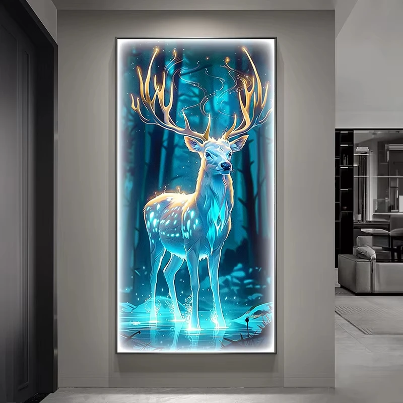 

2025 Modern Luxury Deer Painting Lights Corridor Hanging AccessoriesLED Background Wall Lights Home Decoration Lighting Fixtures