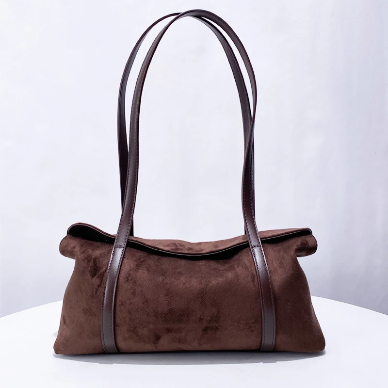 

Сумки подмышки из искусственной замши в форме подушки для женщин, роскошные дизайнерские сумки и кошельки, новинка 2024, винтажные сумки через плечо с большим плечом