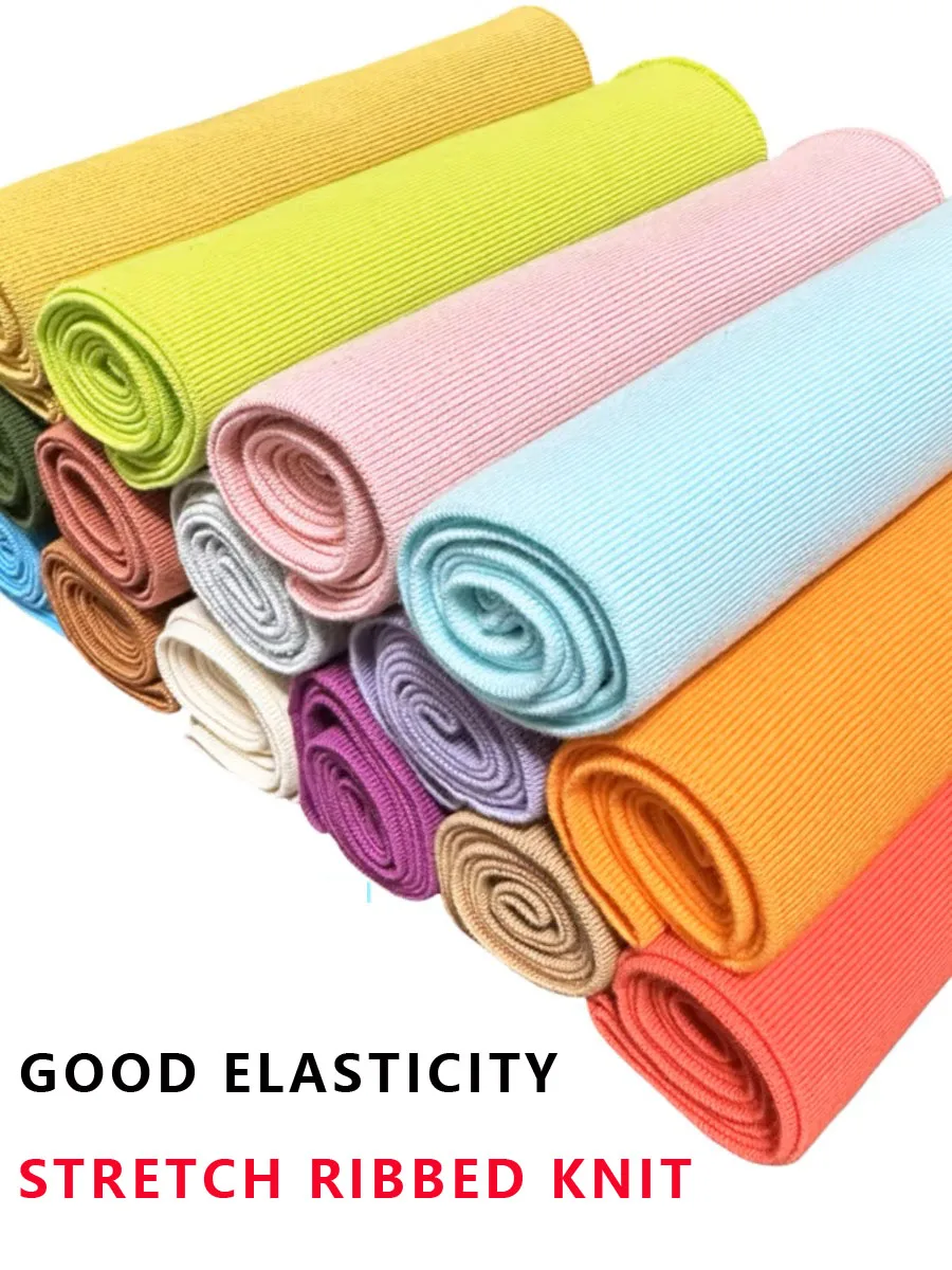 

1x1 Stretch Rib Knit Collar, Cuff Hem, Jacket, Baseball Jersey, Garment Fabric, DIY Handmade Fabric