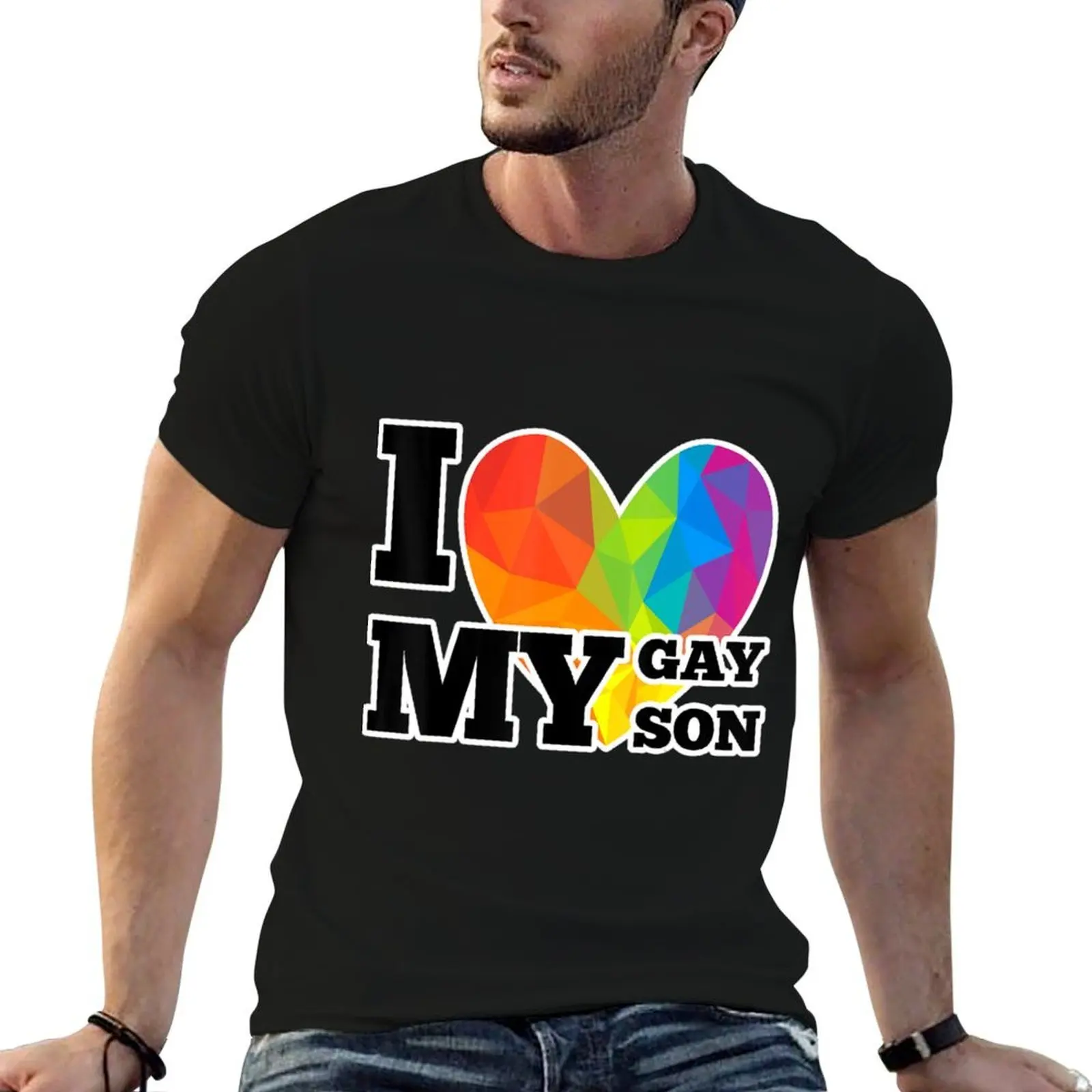 

Lgbt Pride Gay Lesbian March I Love My Gay Son T-Shirt cotton t shirt man man t shirts high quality luxury brand T-Shirt