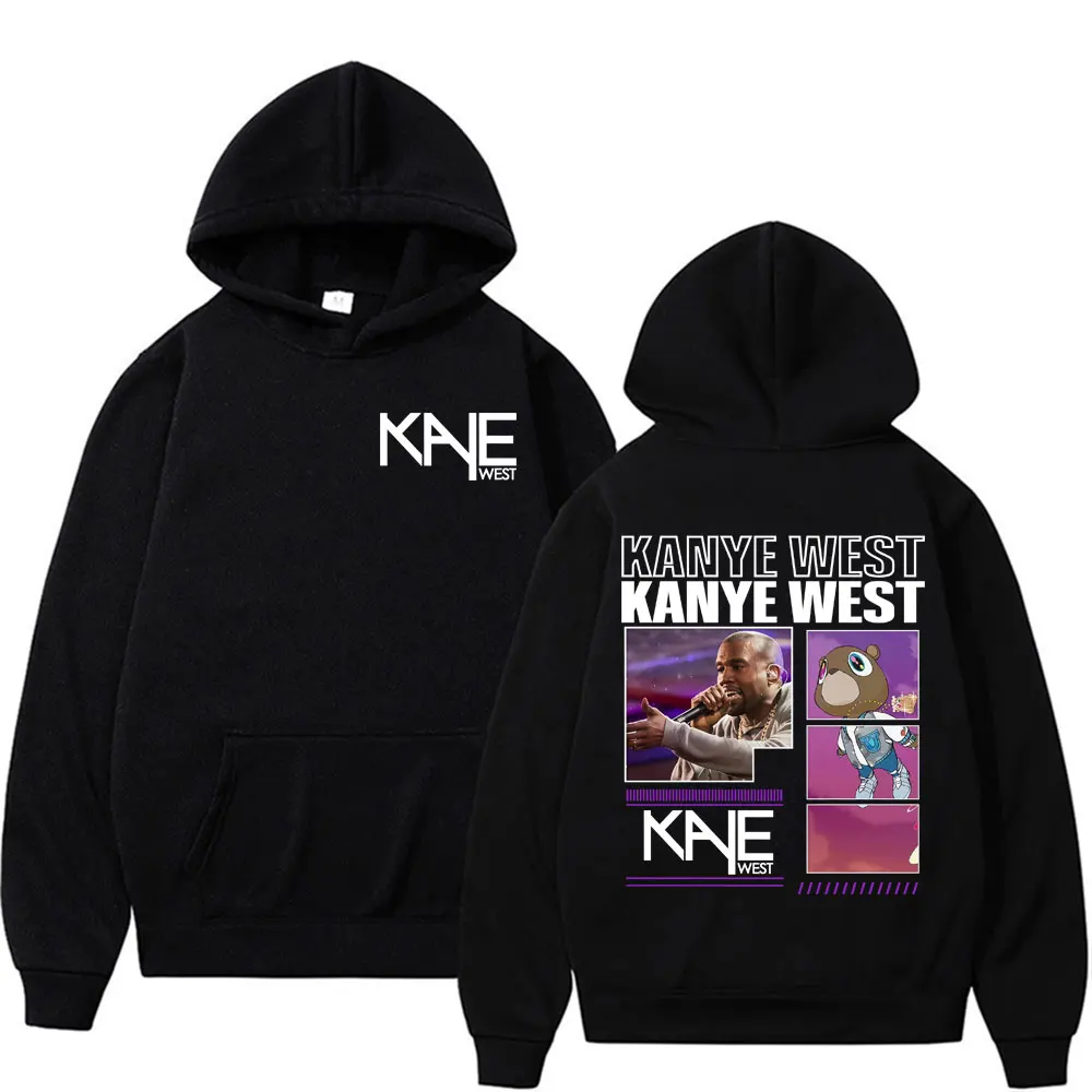 

Рэп-певица Kanye West Graduation Bear Толстовка с капюшоном Осень Зима Ретро Хип-хоп Уличный Повседневный пуловер из чистого хлопка Мужская одежда