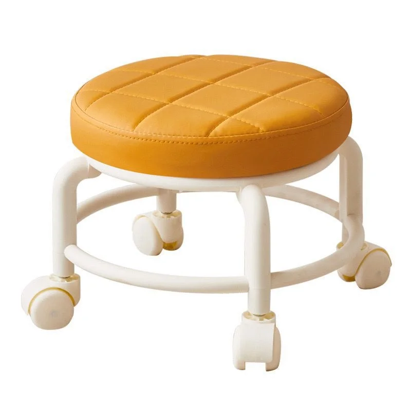 Hot Household Furniture Pulley Low Stool Small Footstool Children Round Stool Chair Living Room Mini Sofa Stool Move With Wheels image 2