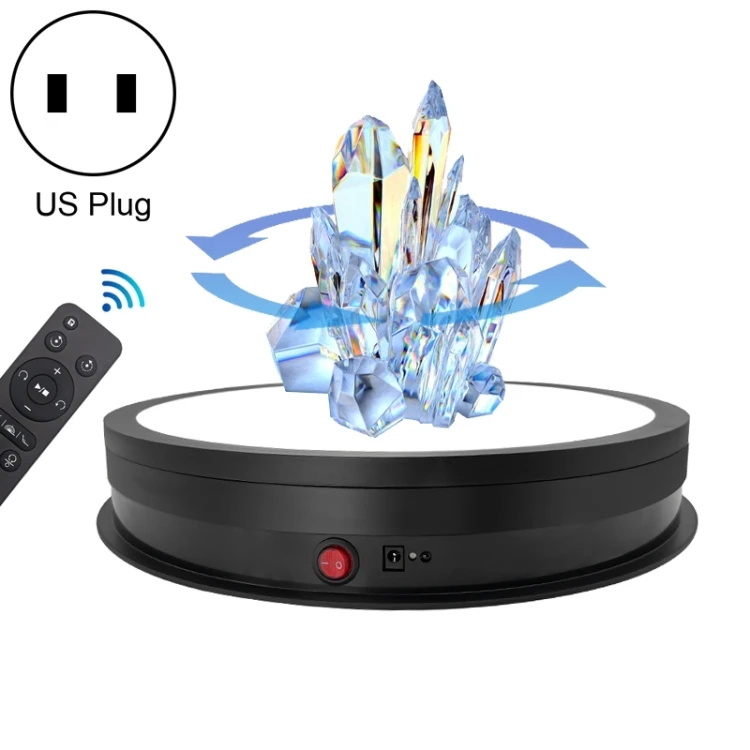 42cm LED Light Electric Rotating Turntable Display Stand Video Shooting Props Photography Cake Turntable Plug-in Power Load 50kg