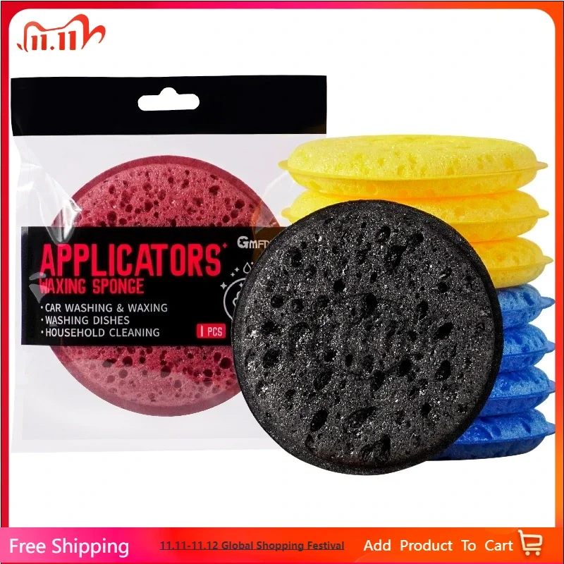 

10PCS Circular Sponge for Kitchen Cleaning, Dishwashing, Brushing Pots, Seaweed Sponge Blocks, Car Washing, Polishing, Waxing
