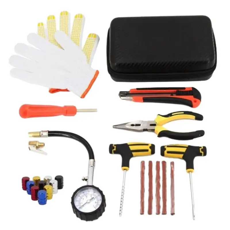 

Car Tire Repair Kit Professional Universal Tire Patch Kit For Flat External Puncture Repair Tools Automotive Trim Removal Tools