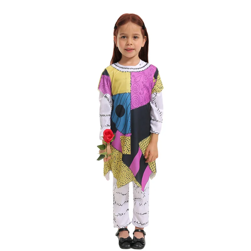 Halloween Christmas Eve Horror Cosplay Sallycostume Children Funny School Performance Dress Holiday Party Suit Long Sleeve Pants