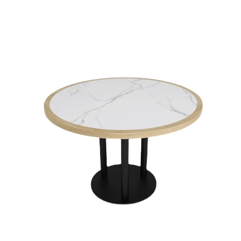 for Modern Furniture  Marble Dining Table Snack Shop Table with Metal Base Wholesale Hot Sale Restaurant Dining Room