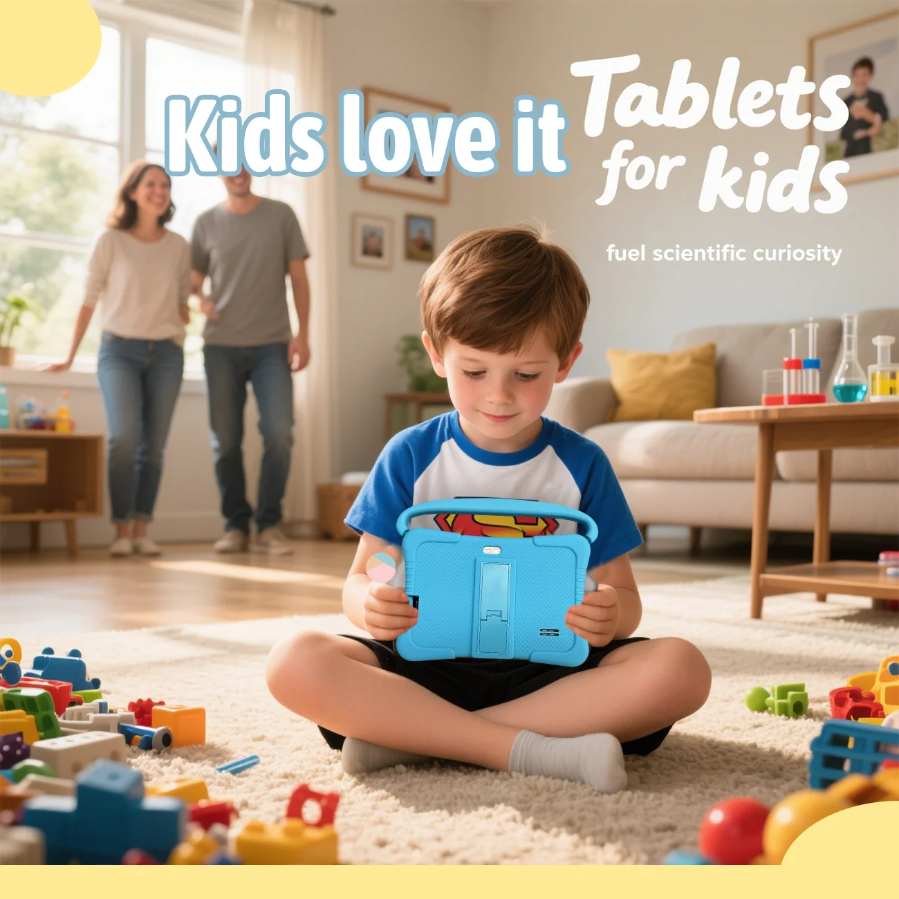 Tablet per bambini da 7 pollici, Tablet per bambini con controllo dei genitori, doppia fotocamera, regali per bambini per Natale e compleanno.Rosa/Blu