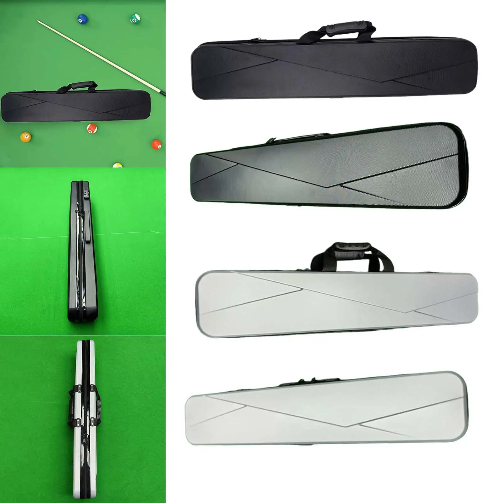 1/2 Billiard Stick Case Organizer Container Accessories Billiard Carrying Bag