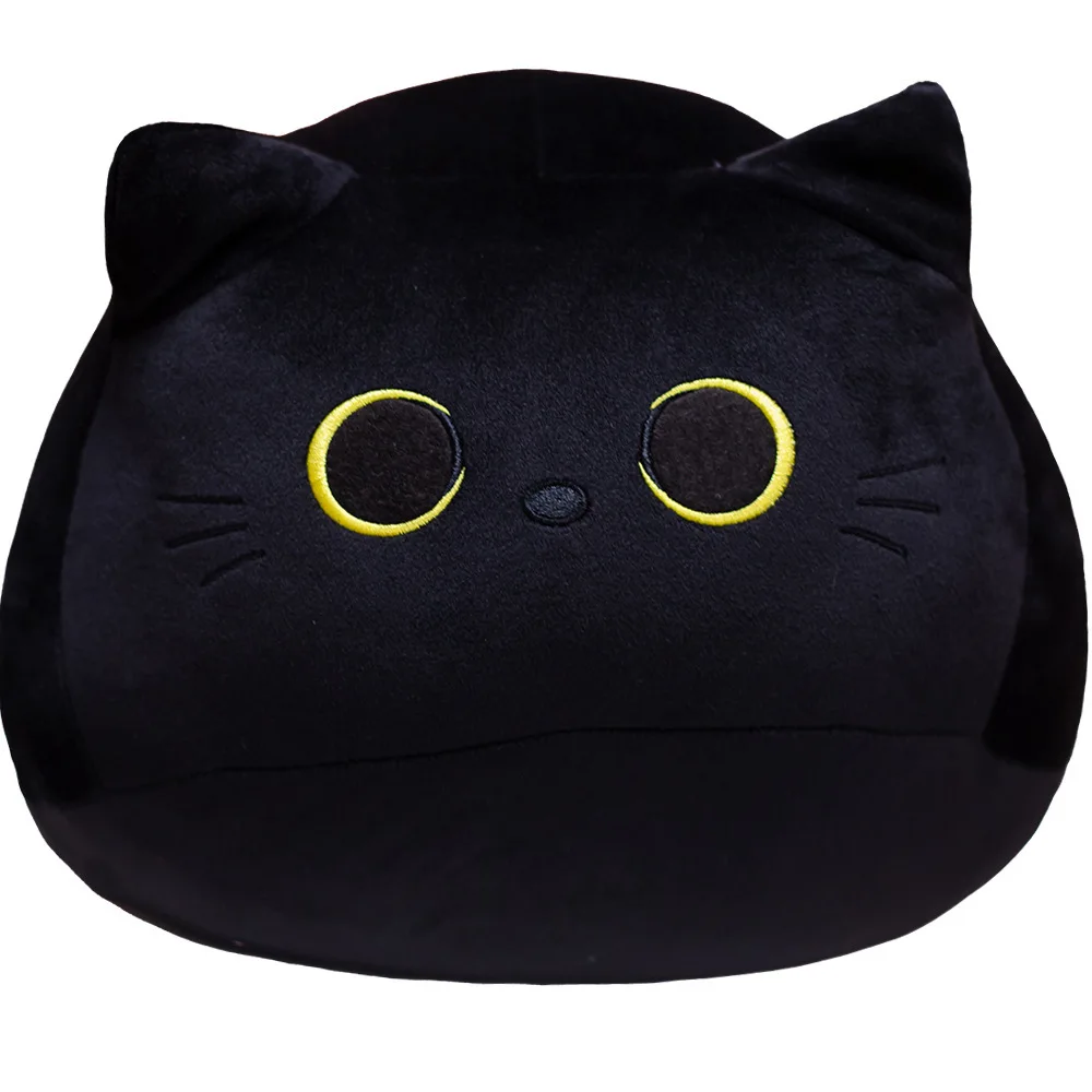 8-55cm Fluffy Black Cat Plush Toys Stuffed Animal Cats Soft Pillow Nap Cushion Home Decoration Creative Birthday Gift for Kids