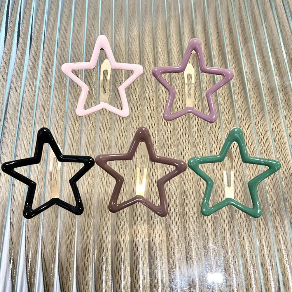 Large Star Hairpin  Broken Hair Clip  Star Pentagram  Colorful BB Clip Hair Clip  Simple And Stylish Five-pointed Star Hairpin