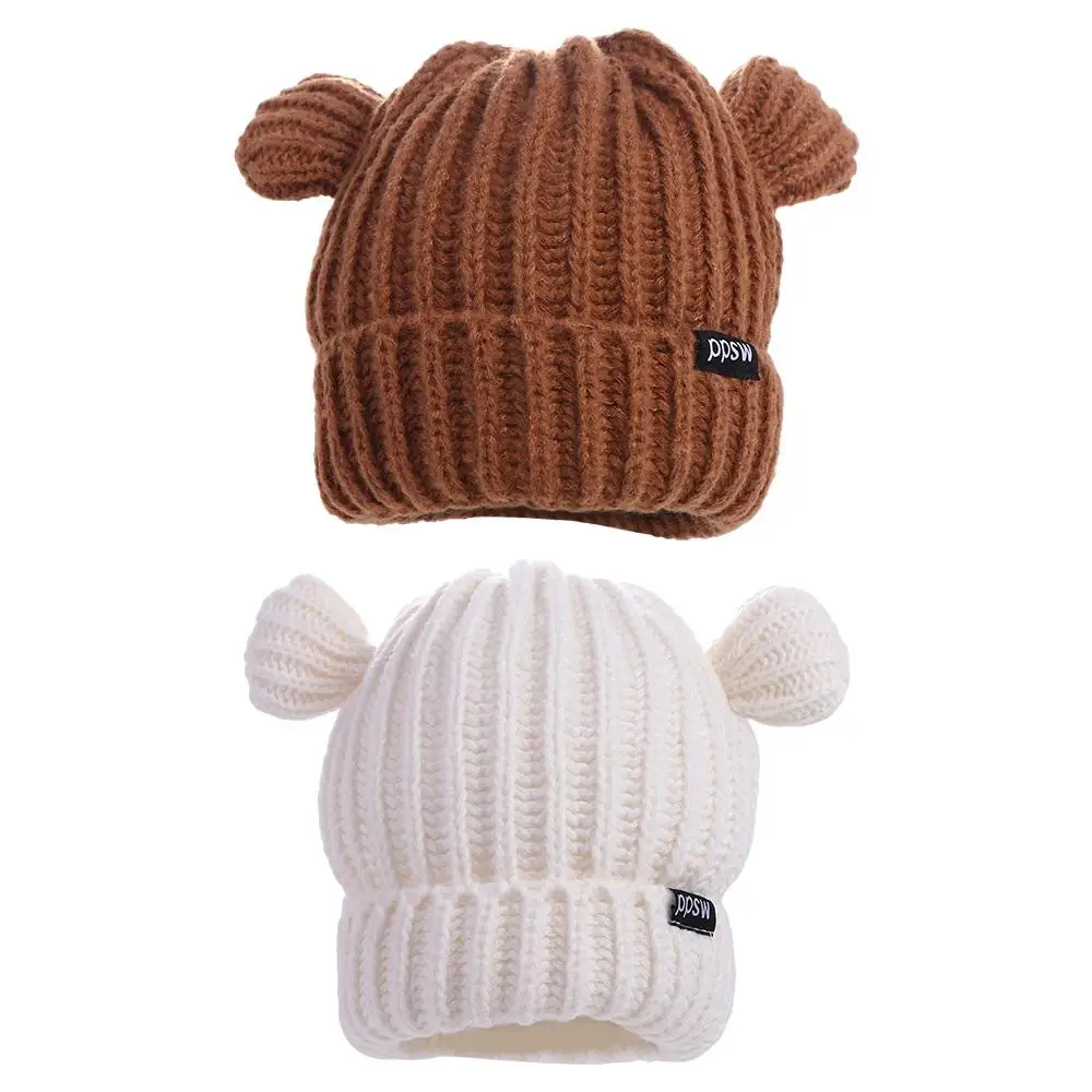 

Personality Letter Bear Ears Knitted Hat Beanie Hat Woolen Hat Cat Ears Beanie Skull Cap All-match Winter/Autumn
