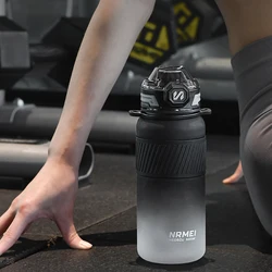 BPA Free Tritan Cup Water Bottle with Straw Outdoor Portable Drinking Bottle Sport Water Bottles for Gym Motivation Bottles