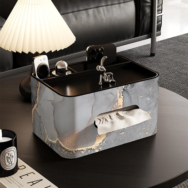 For light luxury living room tissue box, premium sense paper drawing coffee table remote control storage box