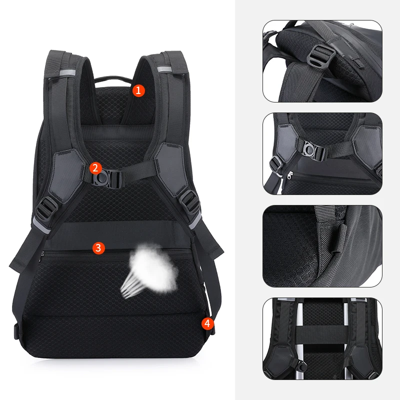 Imagem -05 - Tangcool-mochila de Grande Capacidade para Homens Bolsa para Laptop Multifunções Viagens Esportes Armazenamento de Capacete Carry on Novo