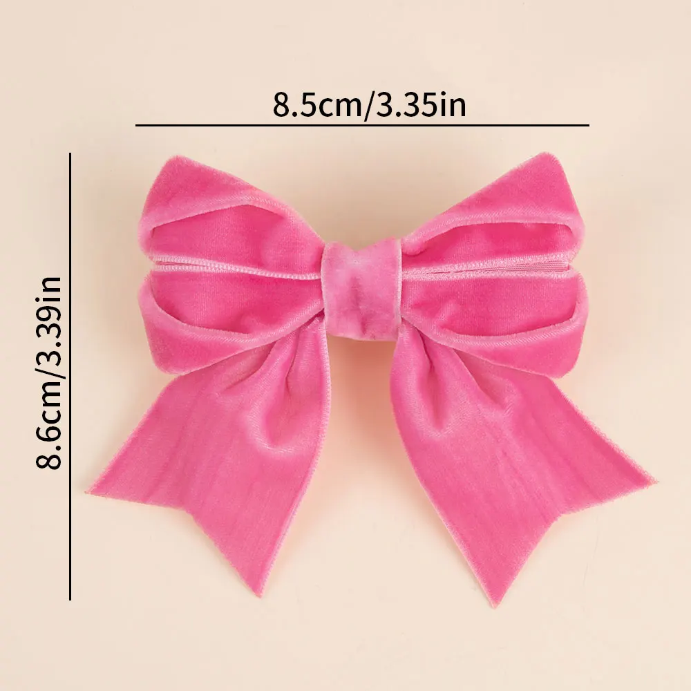 2pcs Vintage Velvet Bow Hair Clip For Litter Girls Sweet Pink Bowknot Hairpin Hairgrips Headwear Kids Gifts Hair Accessories